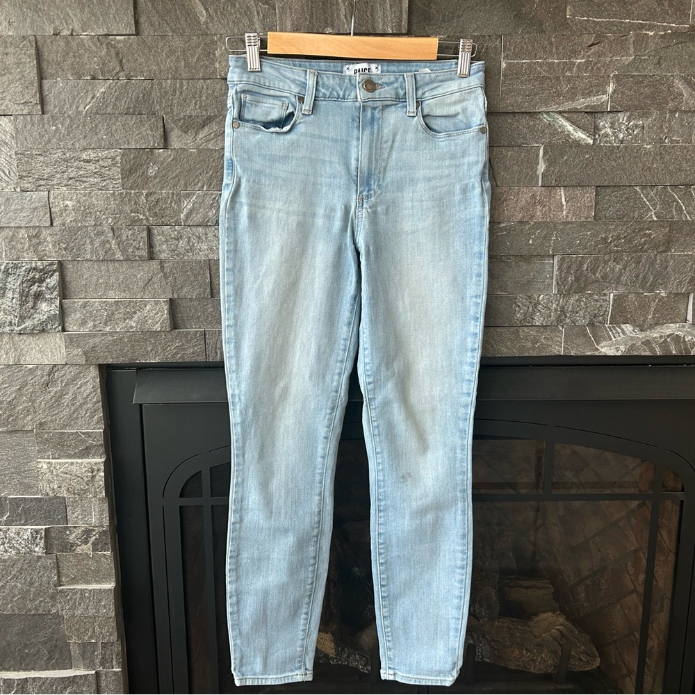 PAIGE Women's High Rise Light Blue Wash Skinny Jeans